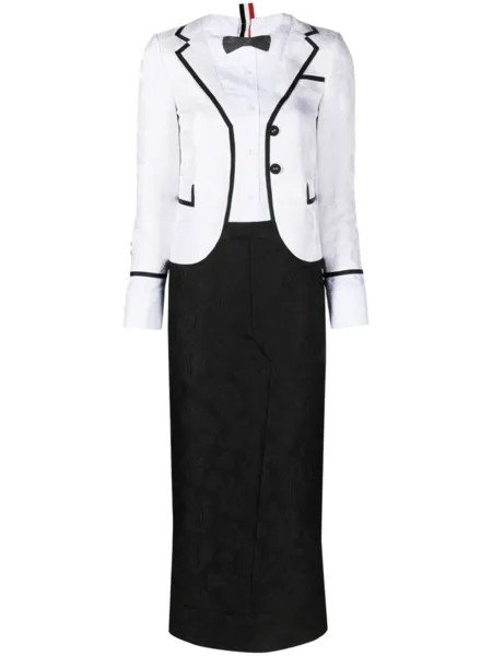 Платье с эффектом тромплей Thom Browne, белый