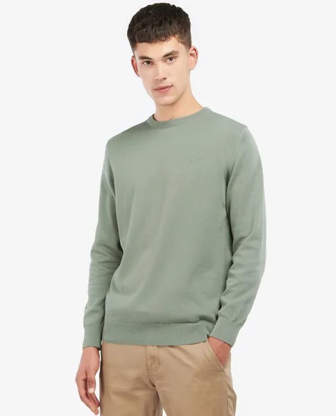 Мужской свитер с длинными рукавами и круглым вырезом Barbour, зеленый