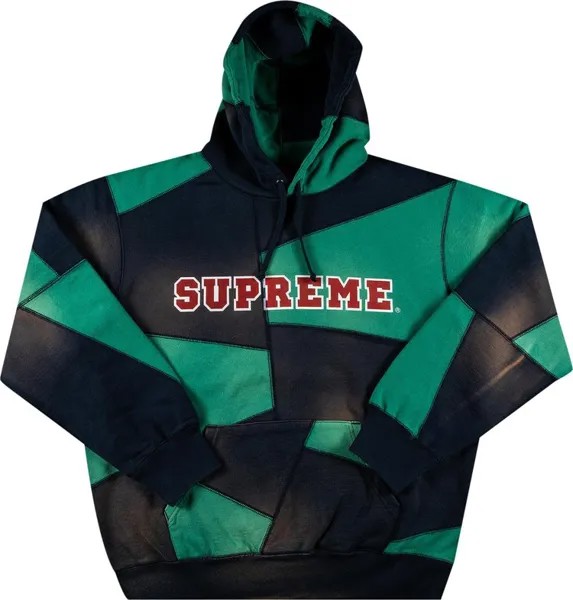 Толстовка Supreme Patchwork Hooded Sweatshirt 'Navy', синий