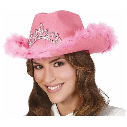 Розовая ковбойская шляпа (17199)