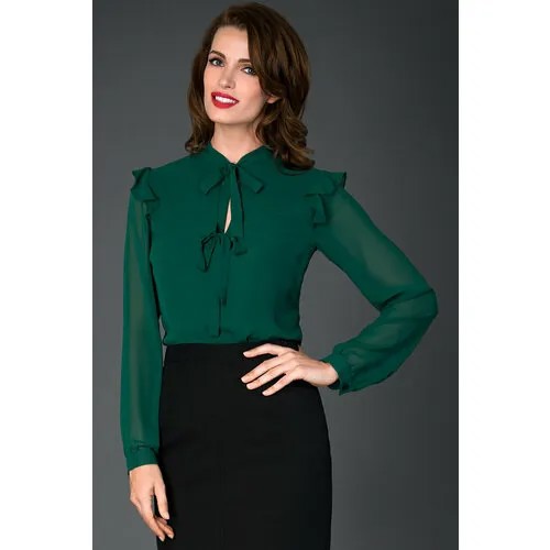 Блуза  Арт-Деко, размер 42, зеленый