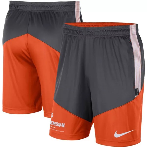 Мужские трикотажные шорты антрацитового/оранжевого цвета Clemson Tigers Team Performance Nike