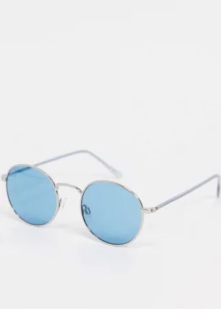 Круглые солнцезащитные очки голубого цвета в стиле унисекс Jeepers Peepers-Голубой