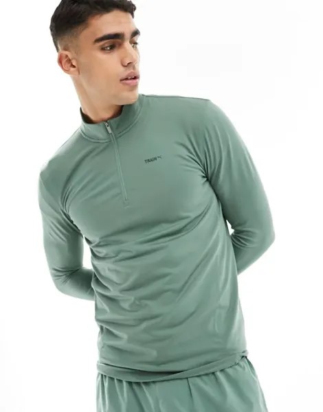 Светло-зеленый короткий свитшот на молнии 1/4 PUMA Training Evolve