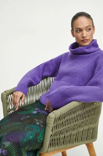 Медицинский свитер из смесовой шерсти Medicine, фиолетовый