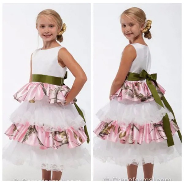 2019 розовое камуфляжное платье принцессы с цветами для девочек многоярусные кружевные Детские наряды для торжественных вечеринок камуфляжные вечерние платья для девочек платье на день рождения