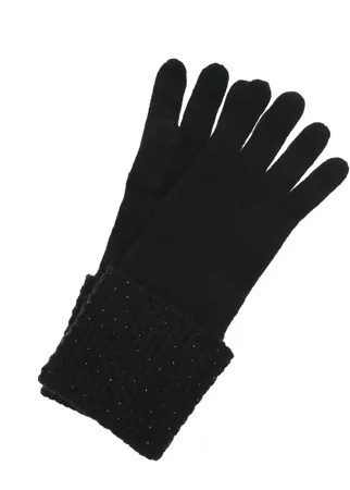 Черные перчатки из кашемира с кристаллами Swarovski William Sharp