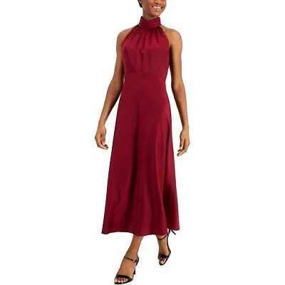 Женское атласное платье макси без рукавов с лямкой на шее Taylor Petites BHFO 7226