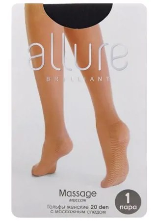 Капроновые гольфы ALLURE Massage 20 den, размер универсальный, nero