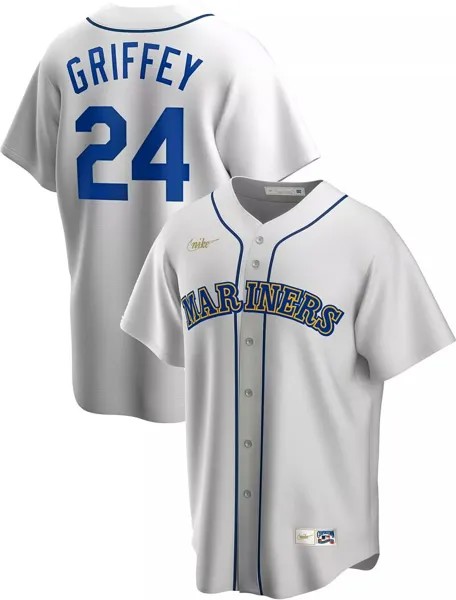 Мужской белый пуловер с v-образным вырезом Nike Seattle Mariners Ken Griffey Jr. #24 Cooperstown