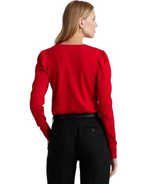 Свитер LAUREN Ralph Lauren Cotton-Blend Puff-Sleeve Sweater, цвет Martin Red