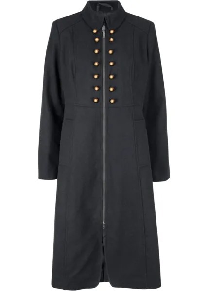 Военное пальто Bpc Bonprix Collection, черный