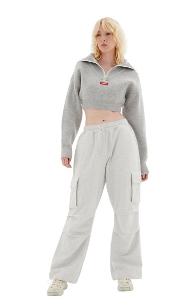 Брюки Coperni Fleece Wide Leg Cargo, серый