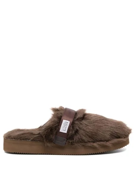 Suicoke шлепанцы Zavo из искусственного меха, коричневый