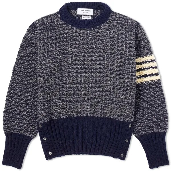 Джемпер Thom Browne 4-Bar Donegal Crew Neck, темно-синий