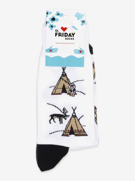 Носки с рисунками St.Friday Socks, Полярный глэмпинг, Белый