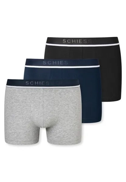 Боксеры Schiesser Boxershort 3 шт, цвет Schwarz/Blau/Grau