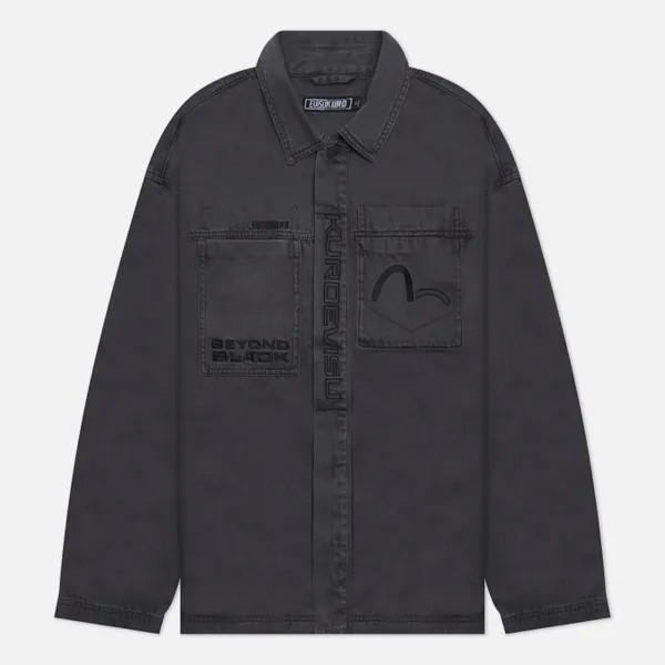 Мужская джинсовая куртка Evisu Evisukuro Garment Washed Utility Shirt серый, Размер XL