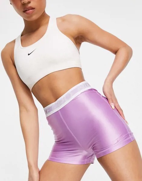 Фиолетовые шорты длиной 3 дюйма с лентой Nike Pro Training-Фиолетовый цвет