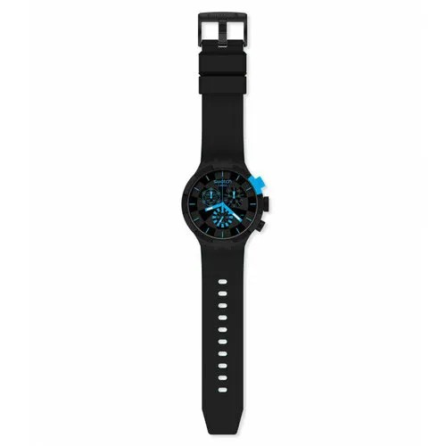 Наручные часы swatch SB02B401, черный, голубой