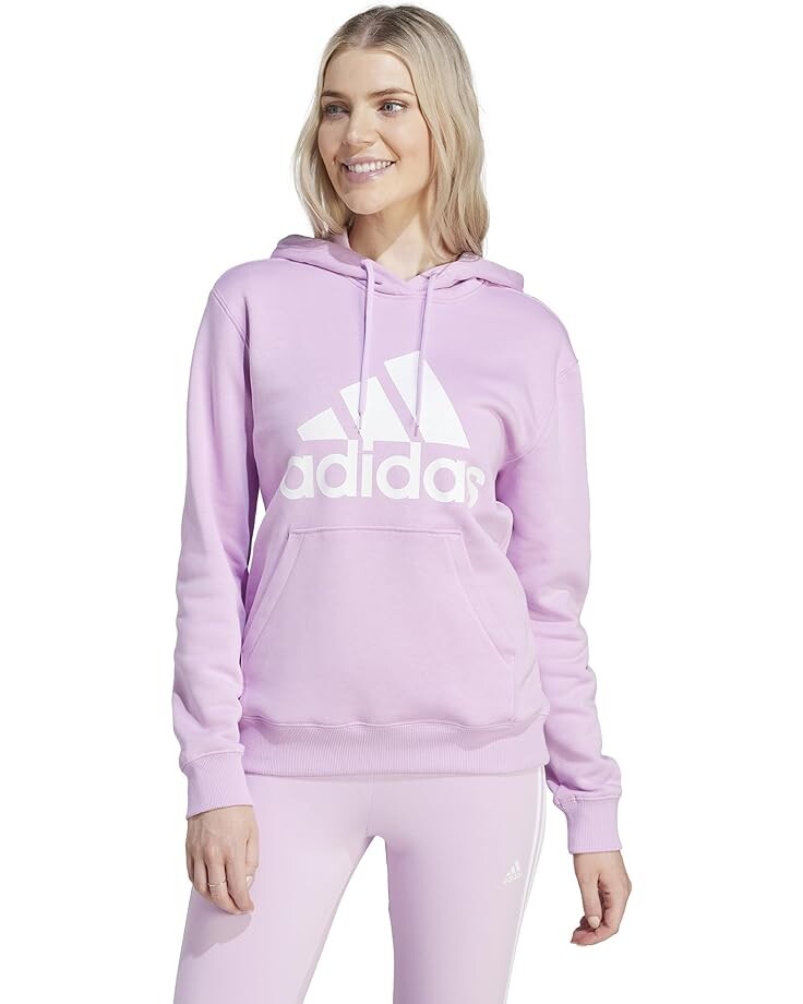 Худи adidas Essentials Big Logo Regular Fleece, цвет Bliss Lilac/White