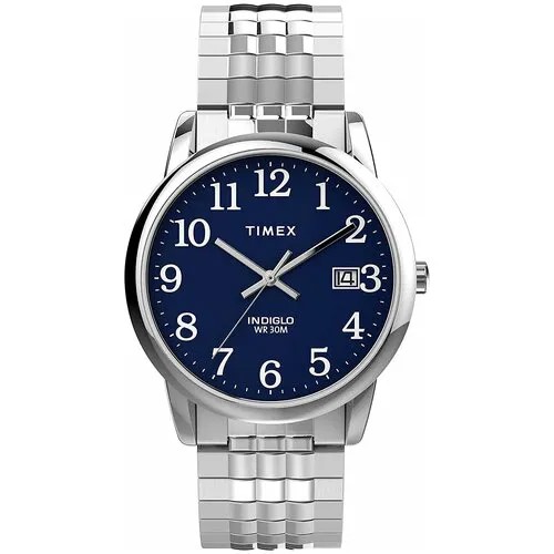 Наручные часы TIMEX Easy Reader, синий, серебряный