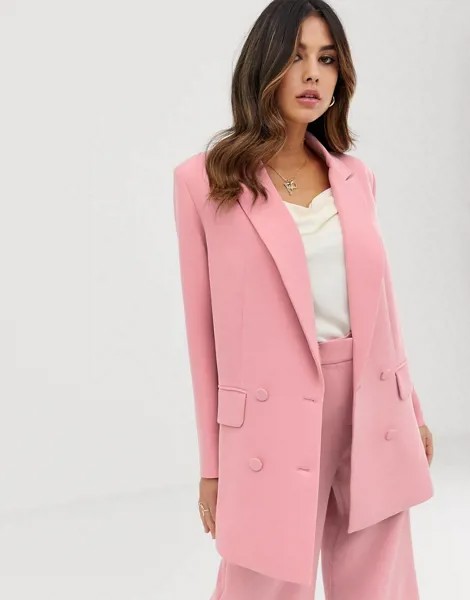 Двубортная куртка ASOS EDITION-Розовый