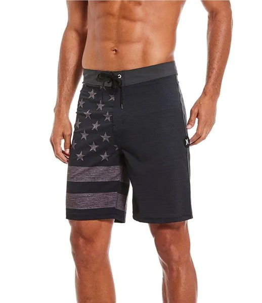 Hurley Americana Phantom Patriot 20 Шорты для доски с внешним швом, черный