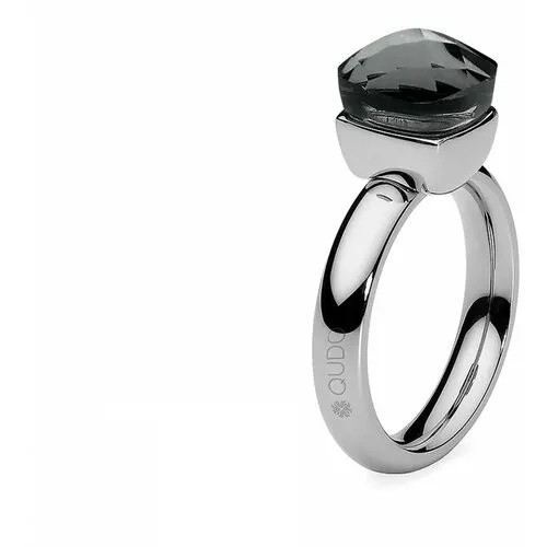 Кольцо Qudo, кристалл, размер 18, серебряный, черный