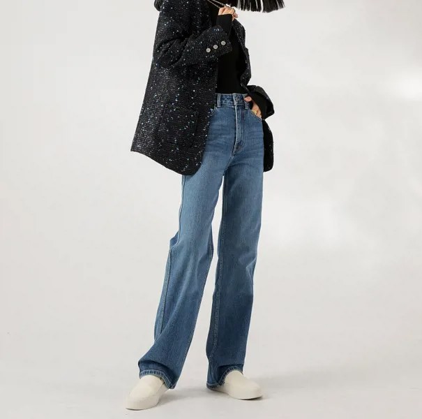 Женская одежда 2022 трендовые женские брюки корейская мода с высокой талией плотные прямые брюки женские широкие штаны y2k одежда джинсы