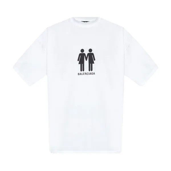Футболка Balenciaga Oversized T-Shirt 'White/Black', белый