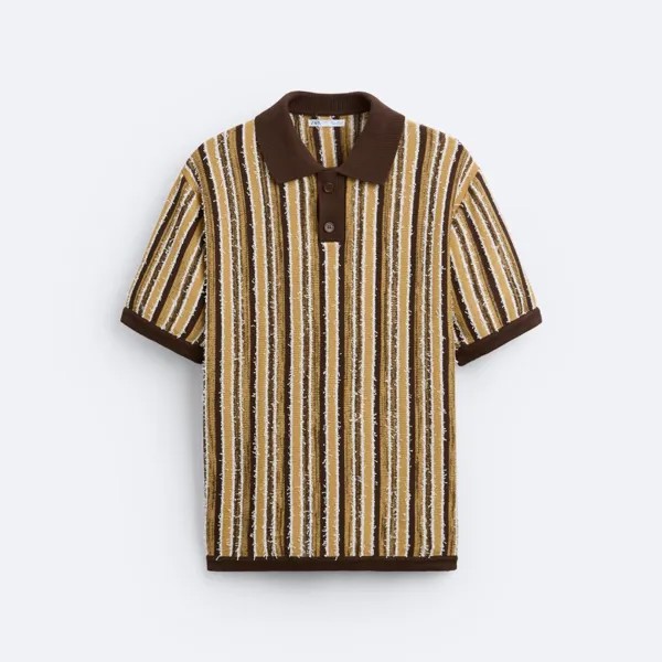 Футболка поло Zara Textured Knit, хаки