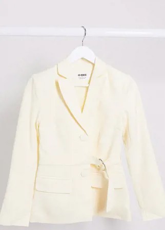 Эксклюзивный кремовый пиджак с поясом 4th + Reckless Petite-Белый