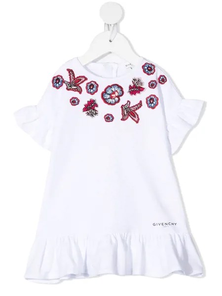 Givenchy Kids платье с цветочной вышивкой