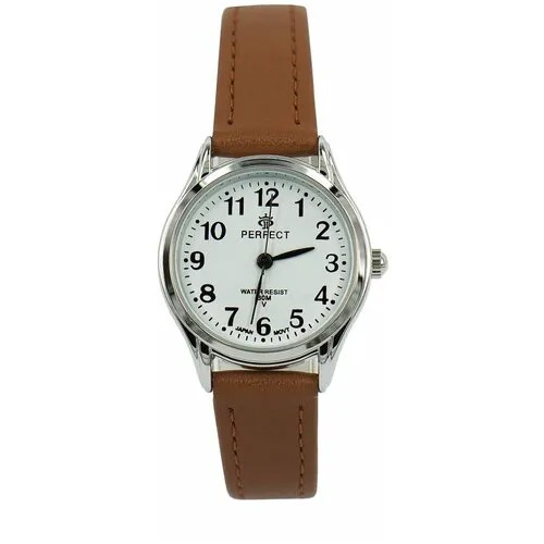 Perfect часы наручные, кварцевые, на батарейке, женские, металлический корпус, кожаный ремень, металлический браслет, с японским механизмом LX017-010-1