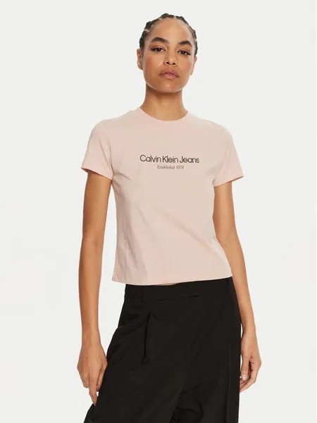 Футболка стандартного кроя Calvin Klein Jeans, розовый