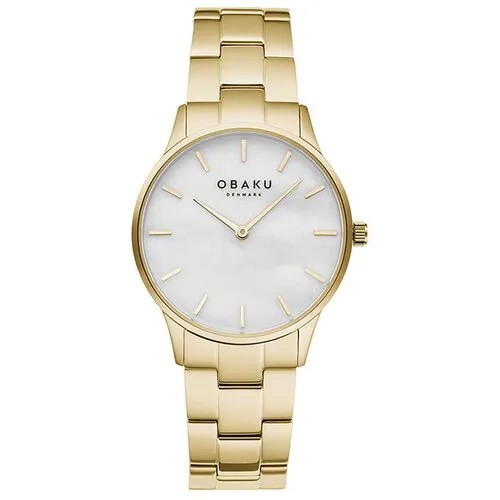 Наручные часы OBAKU Часы Obaku Lyng Lille V247LXGWSG, золотой