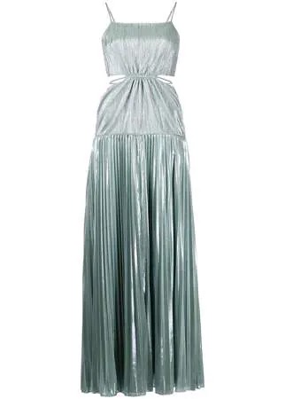 Jonathan Simkhai плиссированное платье Daisy с эффектом металлик