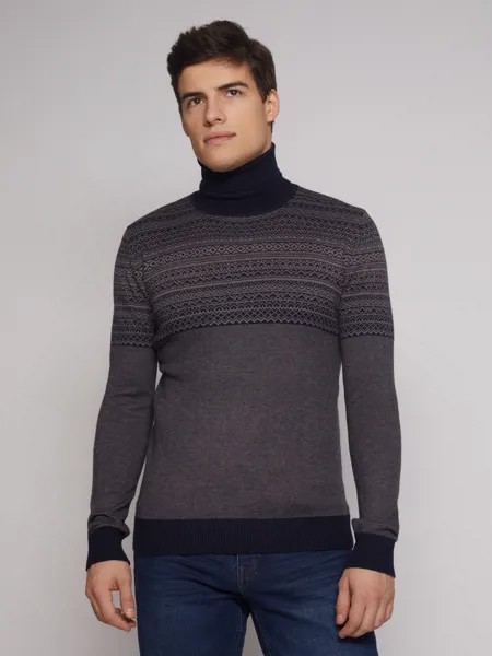 Тёплый вязаный свитер с узором