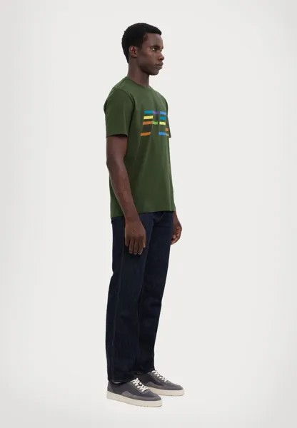 Футболки с принтом MENS REGULAR FIT SLANT LOGO PS Paul Smith, темно-зеленый