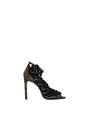 JIMMY CHOO Женские черные кожаные туфли-лодочки Lucele с открытым носком на шпильках 37