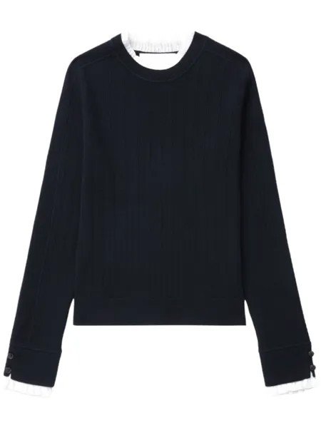 3.1 Phillip Lim свитер в рубчик с жидким узором