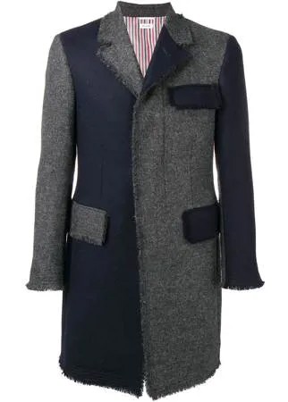 Thom Browne пальто Chesterfield с бахромой