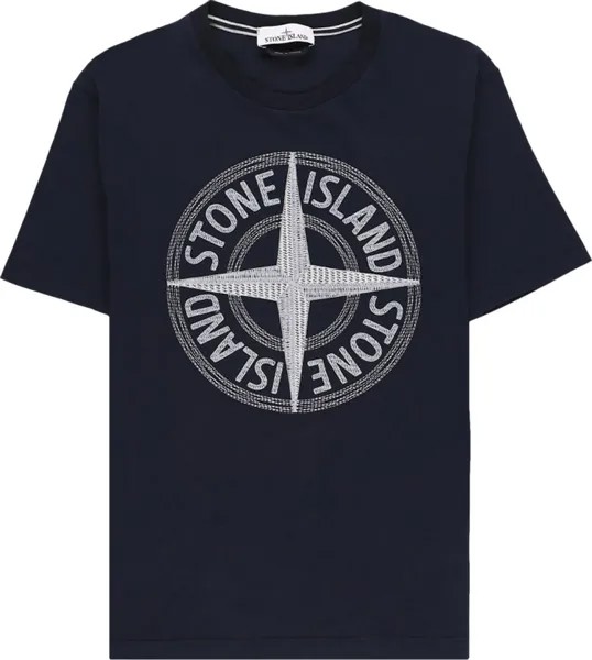 Футболка Stone Island Front Logo T-Shirt 'Navy', синий