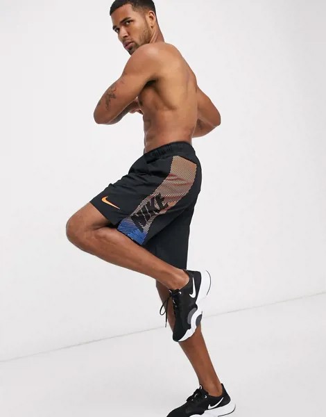 Черные шорты с большим логотипом Nike Training Flex 2.0-Черный цвет