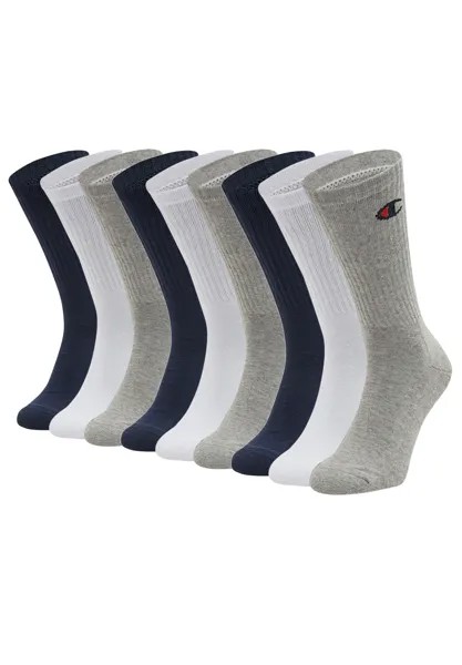 Носки Champion Crew Socks 9pk, цвет White/Blue/Grey