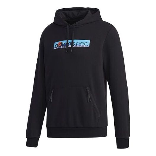 Толстовка Men's adidas neo Fav Ss Hd Casual Sports Printing Pullover Black, мультиколор