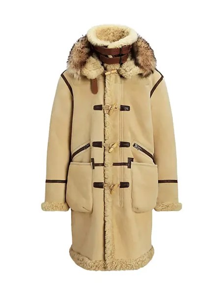 Пальто из овчины Polo Ralph Lauren, цвет vintage cream