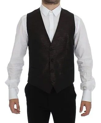 DOLCE - GABBANA Коричневое и черное шерстяное пальто Жилет IT48 / US38 / M Рекомендуемая розничная цена 620 долларов США