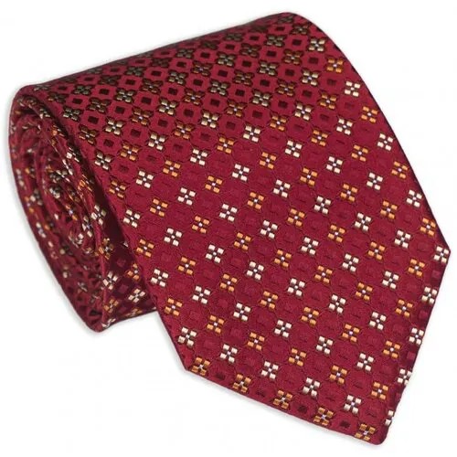 Мужской красный галстук в мелкий квадратик Базиль 27947